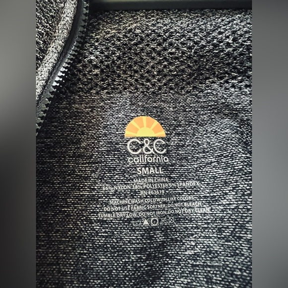 C&C California Grey zippered athletic top - Picture 8 of 9